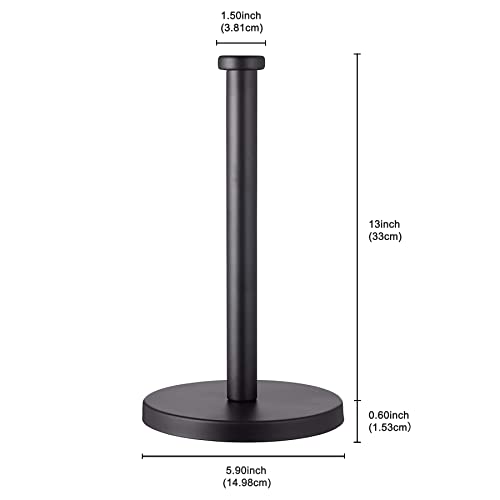 Black Standing Paper Towel Holder for Kitchen& Bathroom Countertop (Black)