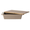 2.75 Quart 13.5" x 8.5" Stoneware Baking Dish with Acacia Wood Lid (Taupe / 13.5" x 8.5" Baking Dish)
