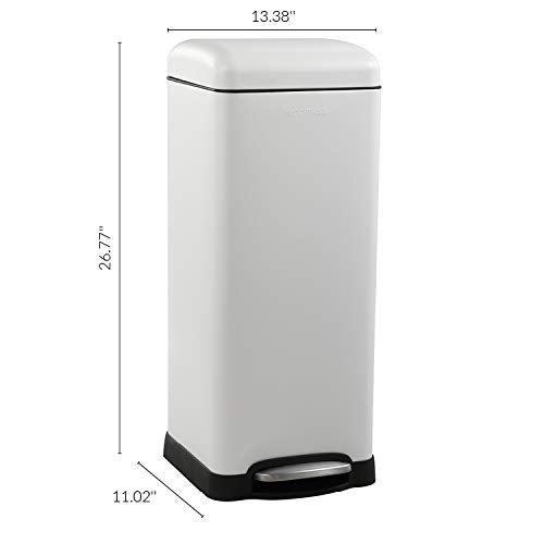 Betty 8 Gal Step Trash Can Soft (White)