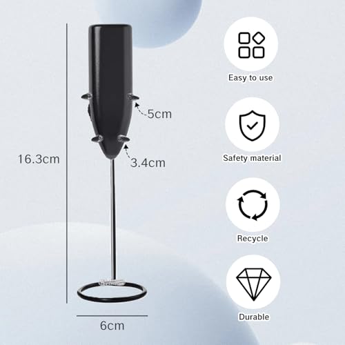 Frother Stand Kitchen Milk For Coffee Stainless Steel Stand Fits for Multiple Types of Coffee Frothers (Black)