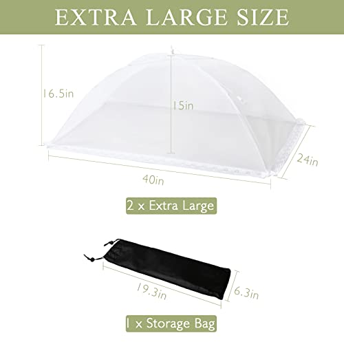 Food Covers Food Tent for Outside Mesh to Keep Bugs away (White-2extralarge)
