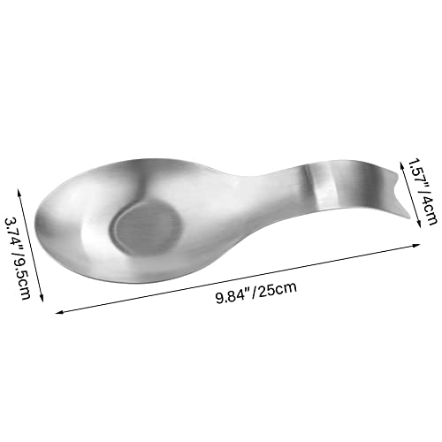 Stainless Steel Spoon Rest (1.Fishtail-Silver)