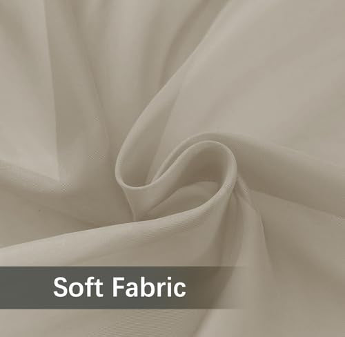 Solid Sheer Rod Pocket Curtain Voile Draperies 2 Panels White Beige Black Grey Ivory 52 Inch Width 108 Inch Long 1 Pair for Kitchen Bedroom Children Living Room Yard (Ancient Grey / 52"W x 108"L (Pack of 2))