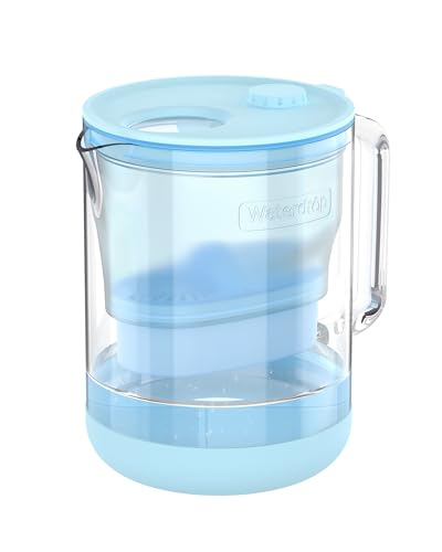 PT-72B-A Glass Alkaline Water Filter Pitcher, 7-Cup, Blue (Blue)