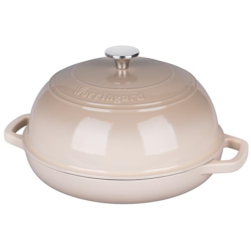 Enameled Cast Iron Dutch Oven Pot with Lid (Latte)