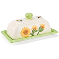 Sunflower and Bees Butter Dish with Lid