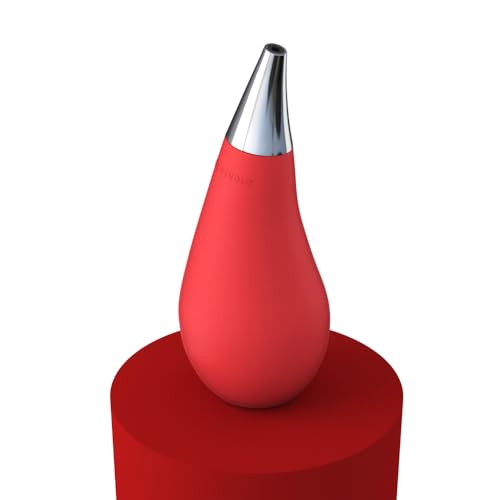 Kitchen Bathroom Counter top Squeezable Soap Dispensers Tear Drop Shape Bottle (Red / ~7oz)