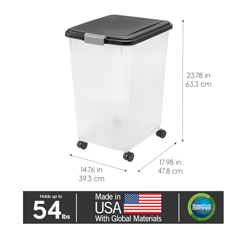 Dog Food Storage Container (54 lbs - 2 Pack / Black)