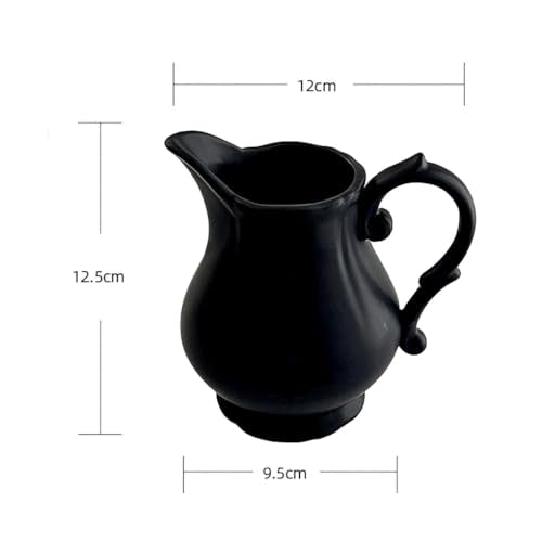 Vintage Embossed Ceramic Creamer and Sugar Bowl Set (Black / Creamer Bowl Set)