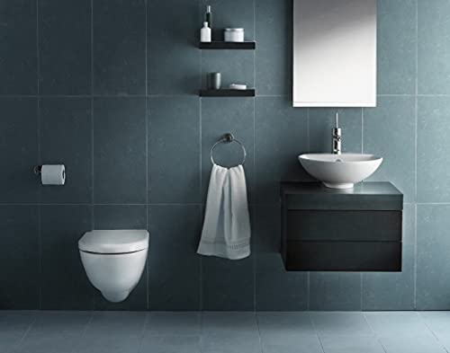 4pcs Matte Black Toilet Paper Holder and Towel Ring Set (4pcs Matte Black)