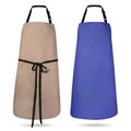 2 Pack Kitchen Aprons (Royal Blue & Brown)