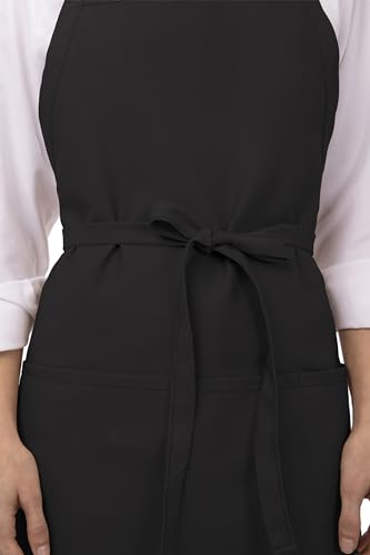 Unisex Three Pocket Apron (Black, 2 Pack)