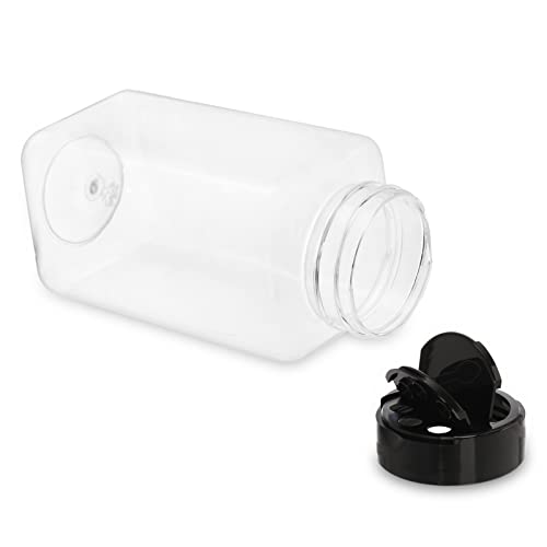 16 Pack 17 Fluid Oz Clear Plastic Spice Jars Spice Containers Spice Bottles Seasoning Organizer with Black Lids