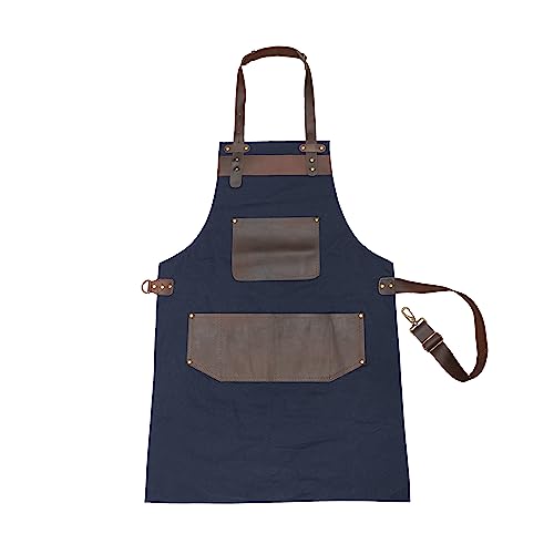 Full Grain Leather & Canvas Apron (Tan Brown)