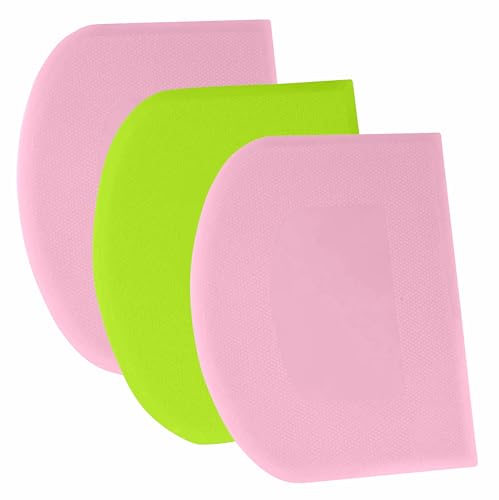 Dough Scraper Bench Scraper (33x20cm/13x7.9" / Pink+Green+Pink)