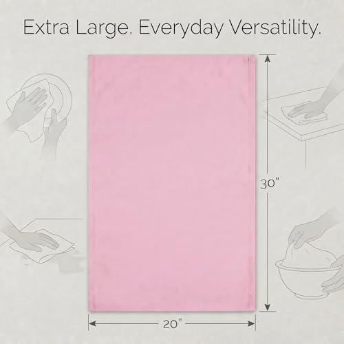 Kitchen Towels Cotton Dish Towels 20”x30” (20" x 30" (Set of 6) / 087 Pink)