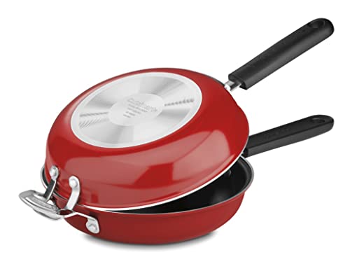 FP2-24R 10-Inch Nonstick Set Frittata Non-Stick Sauce Pan, Red (Red / 10-Inch)