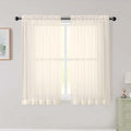 Cream Sheer Curtains for Bedroom Living Room 45 Inch Length 2 Panels (Cream / 42"W x 45"L (Pack of 2))