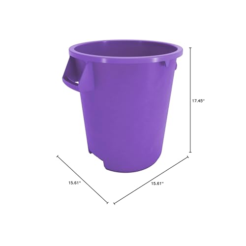 Bronco Waste Container Trash Container (Purple / 10 Gallons, (Pack of 6))