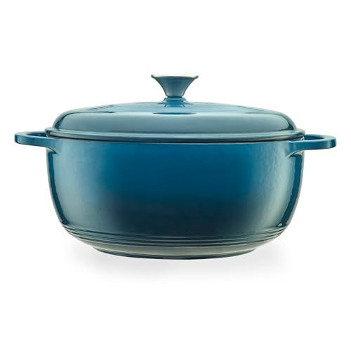 Enameled Cast Iron Round Dutch Oven (Turquoise)