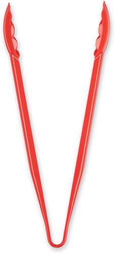 salad tongs 12 in (11.75 Inches / Pack of 1 / Red)
