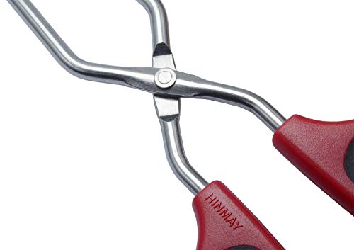Extra Long Scissor Tongs 16" Stainless Steel Barbecue Grilling Tongs (Red / 16")