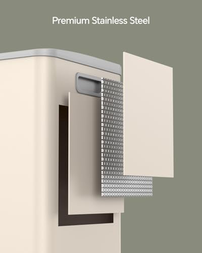 Dual Trash and Recycling Bins for Kitchen (Apricot / 13+6 Gallon)