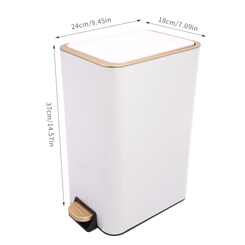12L 3.17 Gallon Step Trash Can (White)