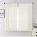 Ivory Sheer Curtains 63 Inch Length 2 Panels Set (Ivory / 59"W x 63"L (Pack of 2))