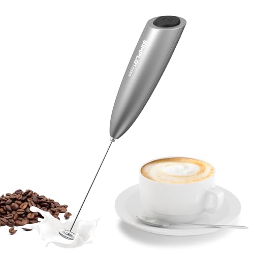 Milk Frother Handheld Electric Foam Maker Battery Operated (Silver)