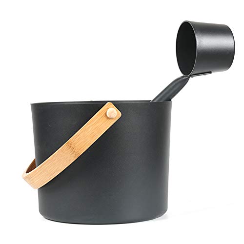 Sauna Bucket and Ladle Set (Black)