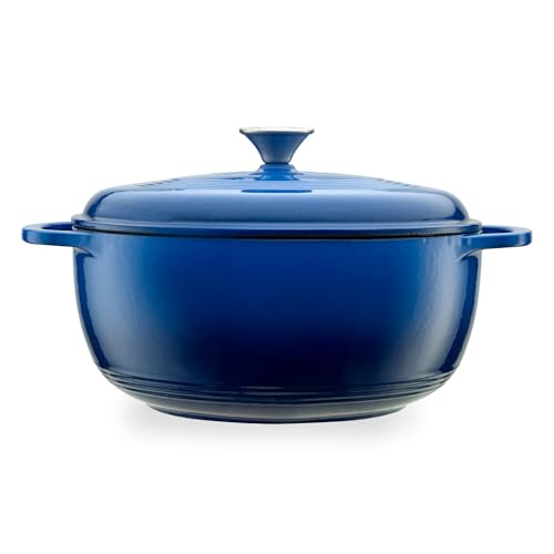 Enameled Cast Iron Round Dutch Oven (Navy)