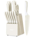 15Pcs Cream White Kitchen Knife Set (Cream White)