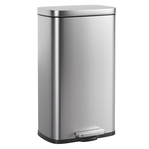 8G Trash Can with Lid (Stainless Steel / 8 G)