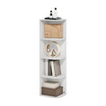 Pasir 4 Tier Corner Open Shelf Bookcase (White / 4-Tier Corner)