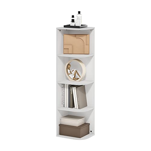 Pasir 4 Tier Corner Open Shelf Bookcase (White / 4-Tier Corner)