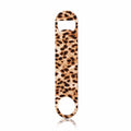 Leopard Pattern Stainless Steel Bottle Opener Cheetah Animal Print Beautiful Watercolor Spotted Skin Pattern Flat Beer Bottle Opener Keychain for Home Kitchen Bar Restaurant Party Gift (Leopard Pattern)