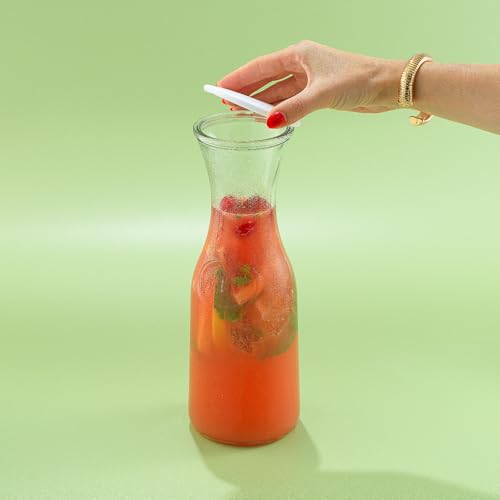 Glass Carafe with Lid (Set of 3, 36 Ounces each)