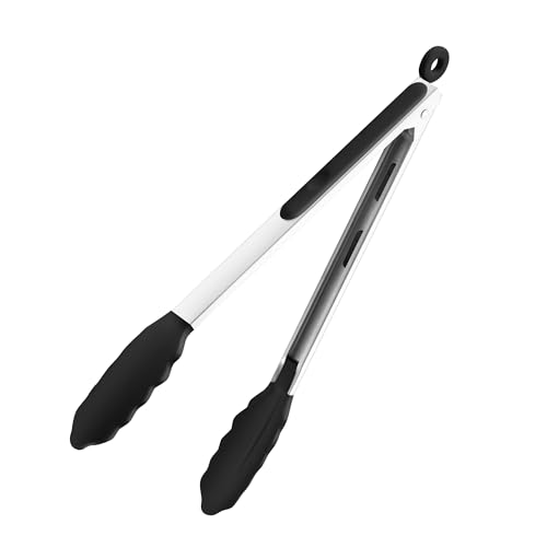 12 Inch Kitchen Tongs (12", Black)