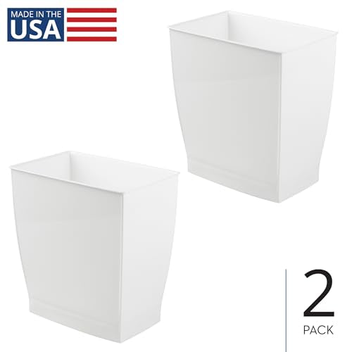 Small Plastic Bathroom Trash Can (White / Pack of 2)