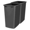 Double Pullout Garbage Trash Cans for Kitchen Cabinets (2 Pack / Black)