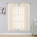Cream Sheer Curtains 63 Inch Length 2 Panels (Cream / 42"W x 63"L (Pack of 2))
