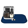 Silicone Coffee Maker Mat with Lip for Countertops (Navy Blue / 24'' x 16'')