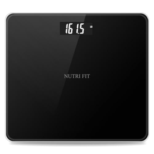 Digital Bathroom Scale for Body Weight 0.1lb with 2 AAA Batteries (Cool Black)
