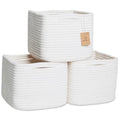 Storage Cubes 9”x9”x7”Cotton Rope Woven Baskets for Organizing 3 (Off White)
