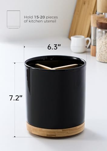 3 Compartment Utensil Holder (Black / 7.2 inch)