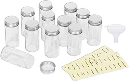 Spice Jars 3 oz Round Glass Bottles