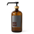 Amber Glass Dish Soap Dispenser for Kitchen Sink 1 Liter (Amber - Dish Soap 1 Ltr)