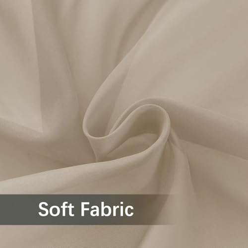 Solid Sheer Rod Pocket Curtain Voile Draperies 2 Panels White Beige Black Grey Ivory 52 Inch Width 84 Inch Long 1 Pair for Kitchen Bedroom Children Living Room Yard (Ancient Grey / 52"W x 84"L (Pack of 2))