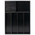 Bamboo Silverware Drawer Organizer (Black / 5 Slot)